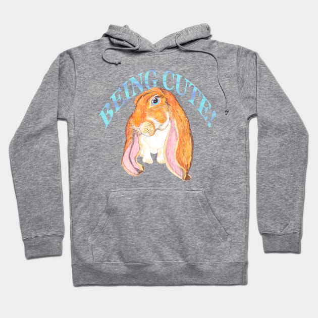 ENGLISH LOP BEING CUTE BLUE Hoodie by BeritValk